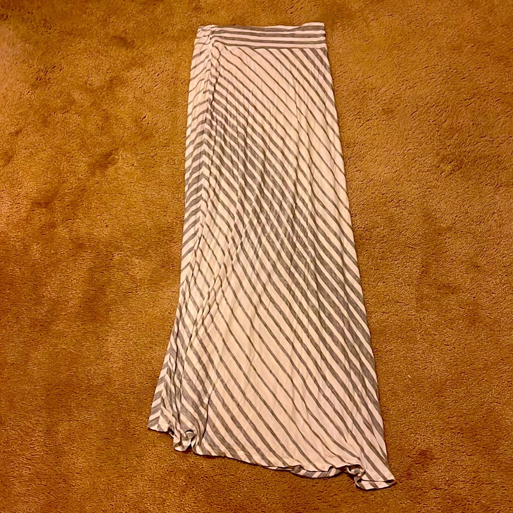 Long stretchy striped skirt